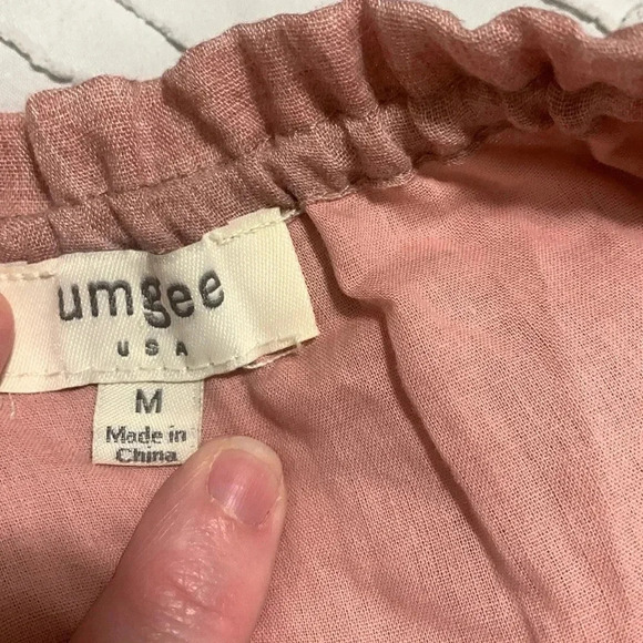 Women’s Umgee Bell Sleeve Dress Size Medium Mauve With Flowers EUC - Picture 7 of 8